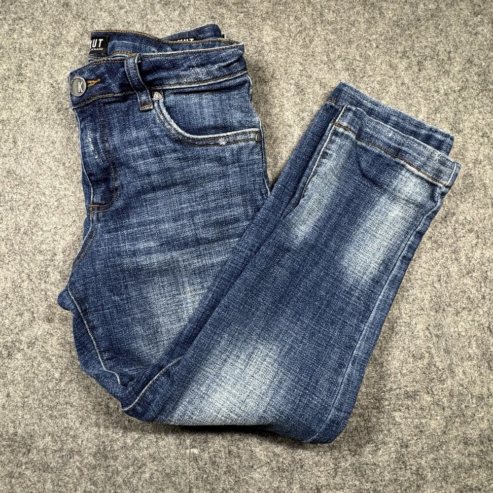 Kut From The Kloth Lauren Crop Straight Leg Jeans Womens 2 Blue Denim Jeans